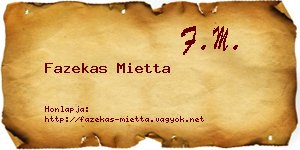Fazekas Mietta névjegykártya