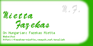 mietta fazekas business card